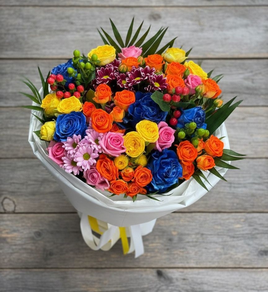 Букет цветов из: Розы и Хризантемы в Октябрьском Красноярского края