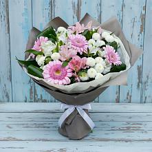 Букет цветов из:  Герберы, Альстромерии и Хризантемы в Октябрьском Красноярского края