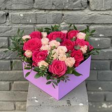 Цветочная композиция из Розы в коробке в Октябрьском Красноярского края