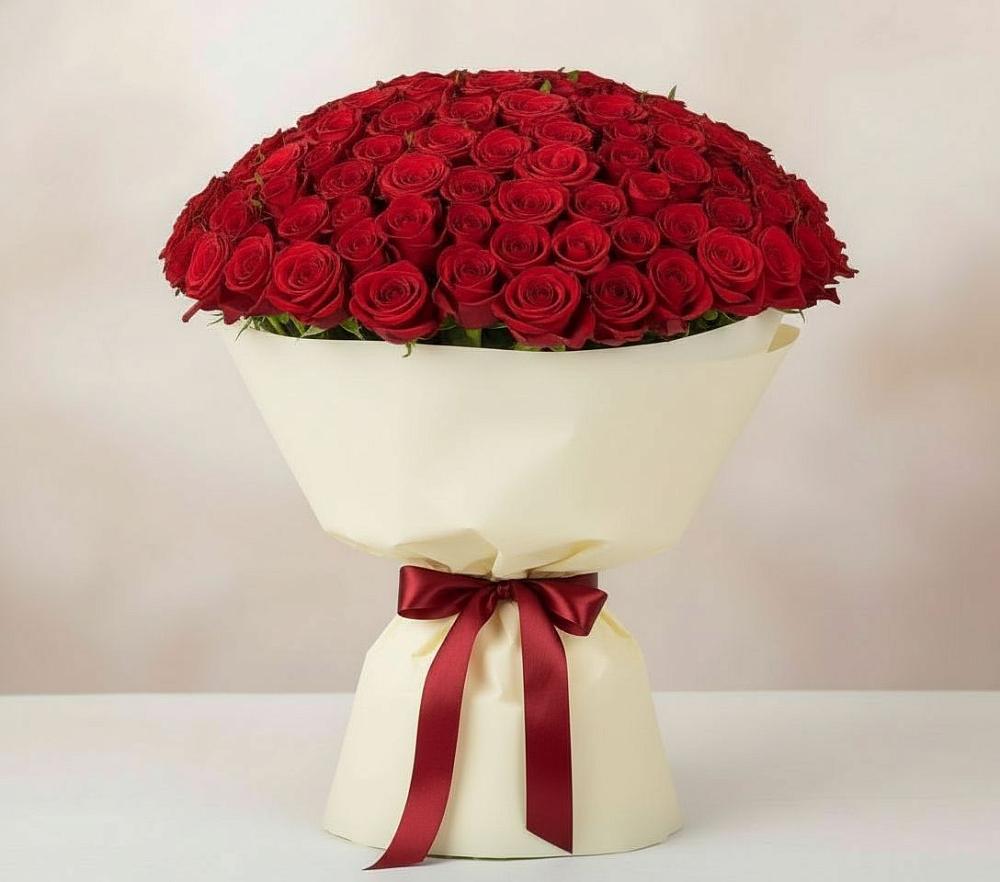 Букет 101 Красная роза Милано в Октябрьском Красноярского края