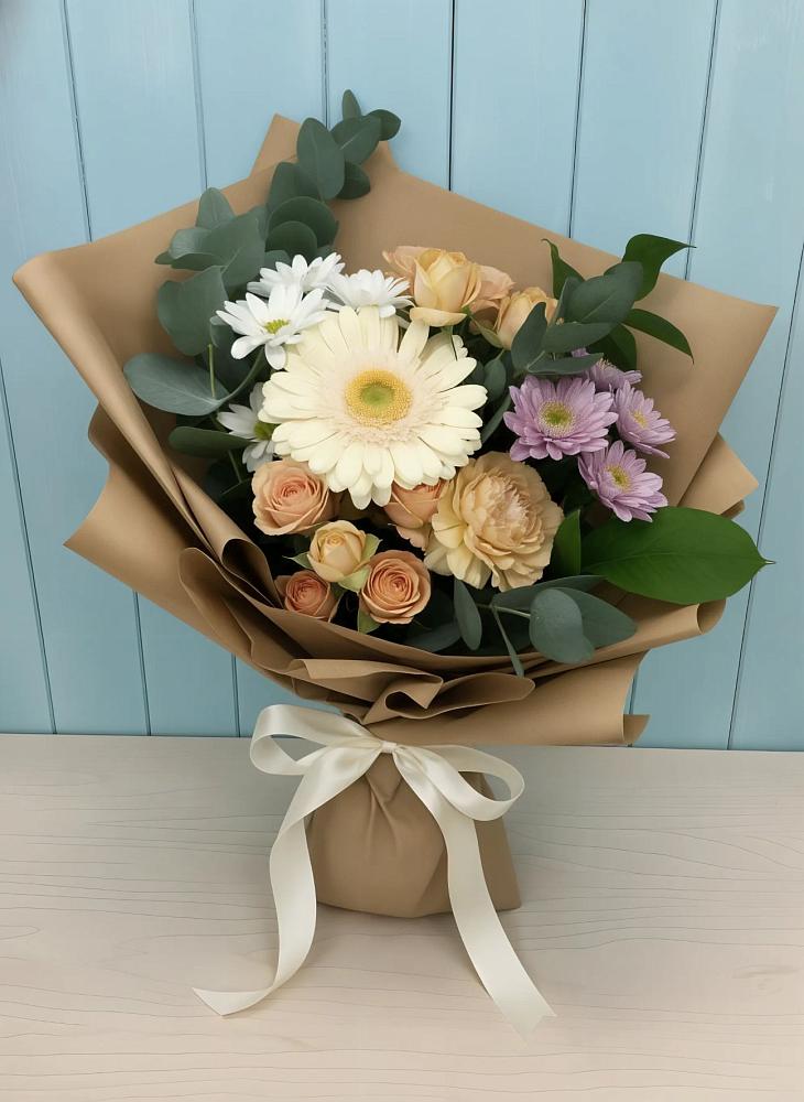Букет цветов из: Герберы и Хризантемы в Октябрьском Красноярского края
