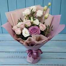 Букет цветов из:  Розы и Лизиантусы #REPLACE_PRED# Октябрьском Красноярского края