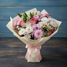 Букет цветов из:  Хризантемы, Альстромерии и Розы #REPLACE_PRED# Октябрьском Красноярского края