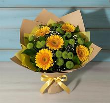 Букет цветов из:  Герберы и Хризантемы в Октябрьском Красноярского края
