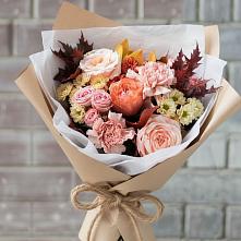 Букет цветов из:  Гвоздики, Хризантемы и Розы в Октябрьском Красноярского края
