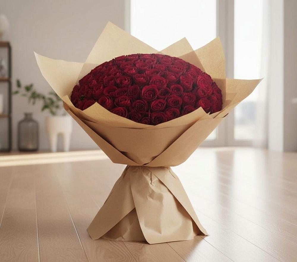 Букет 101 Красная роза в Октябрьском Красноярского края