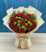 Букет цветов из:  Розы и Хризантемы в Октябрьском Красноярского края