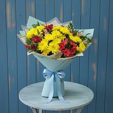 Букет цветов из:  Альстромерии и Хризантемы в Октябрьском Красноярского края
