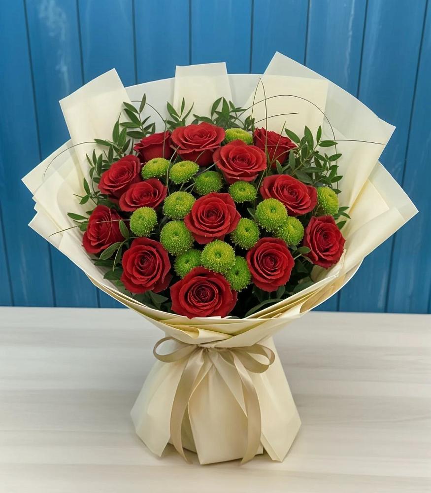 Букет цветов из: Розы и Хризантемы в Октябрьском Красноярского края