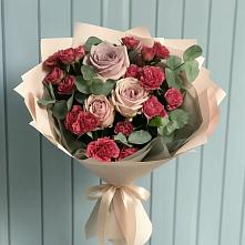 Букет цветов из:  Гвоздики и Розы в Октябрьском Красноярского края