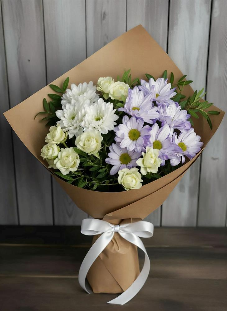 Букет цветов из: Хризантемы и Розы в Октябрьском Красноярского края