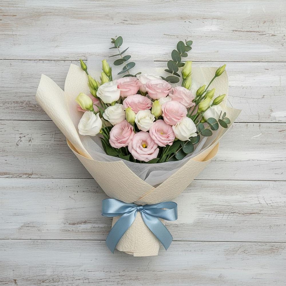 Букет цветов из: Лизиантусы в Октябрьском Красноярского края